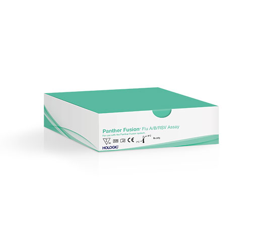 Ensaio Panther Fusion® Flu A/B/RSV da Hologic em fundo branco
