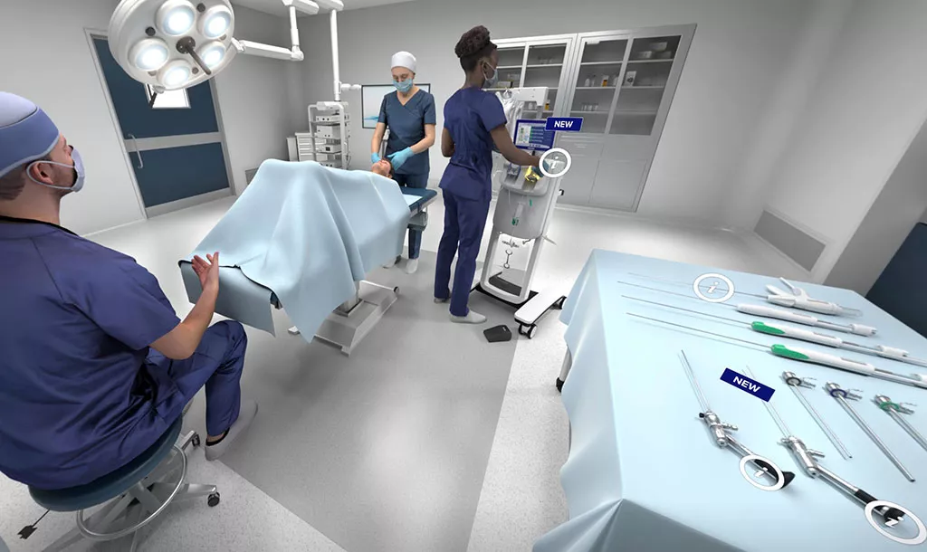 Imagem da sala perinatal do Hospital Virtual