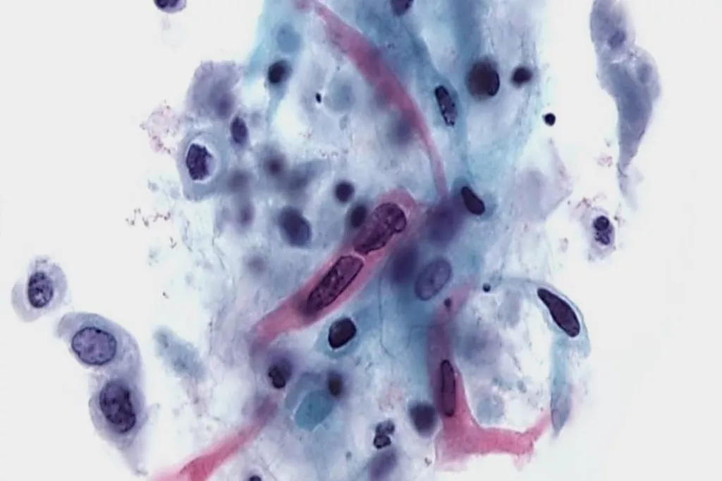 Teste de Papanicolau com carcinoma de células pavimentosas